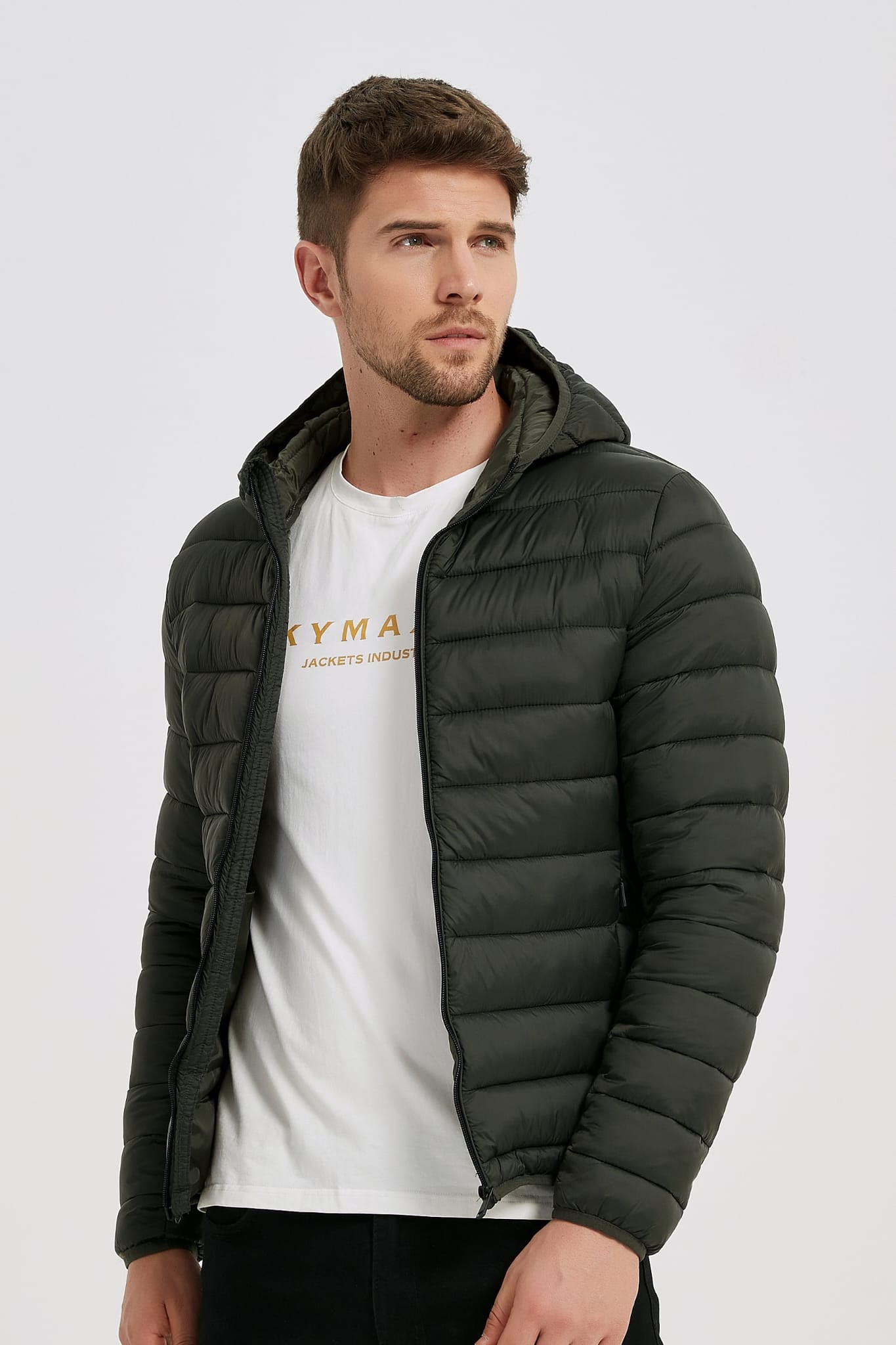 Heren Lichtgewicht Pufferjas met Capuchon