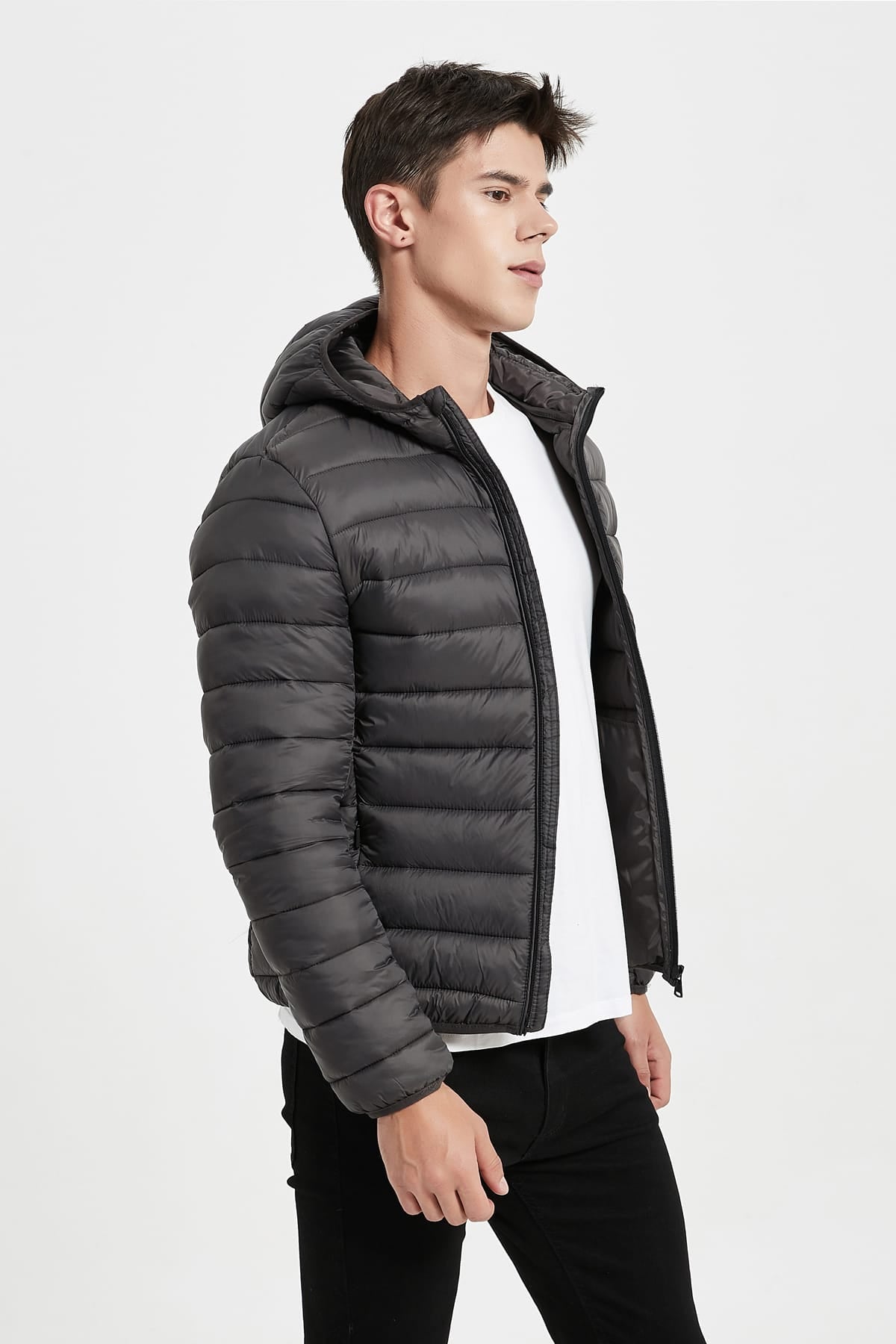 Heren Lichtgewicht Pufferjas met Capuchon