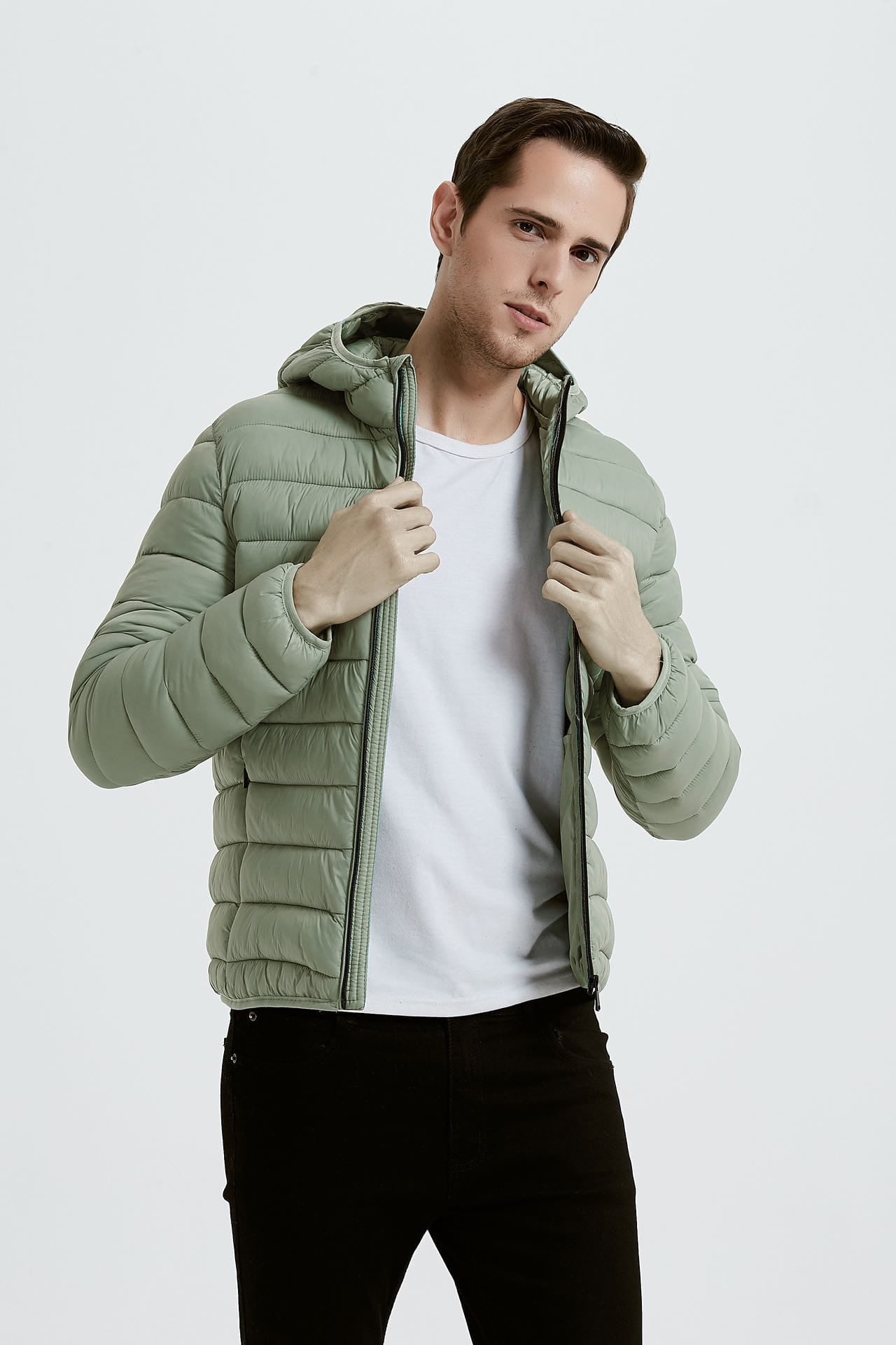 Heren Lichtgewicht Pufferjas met Capuchon