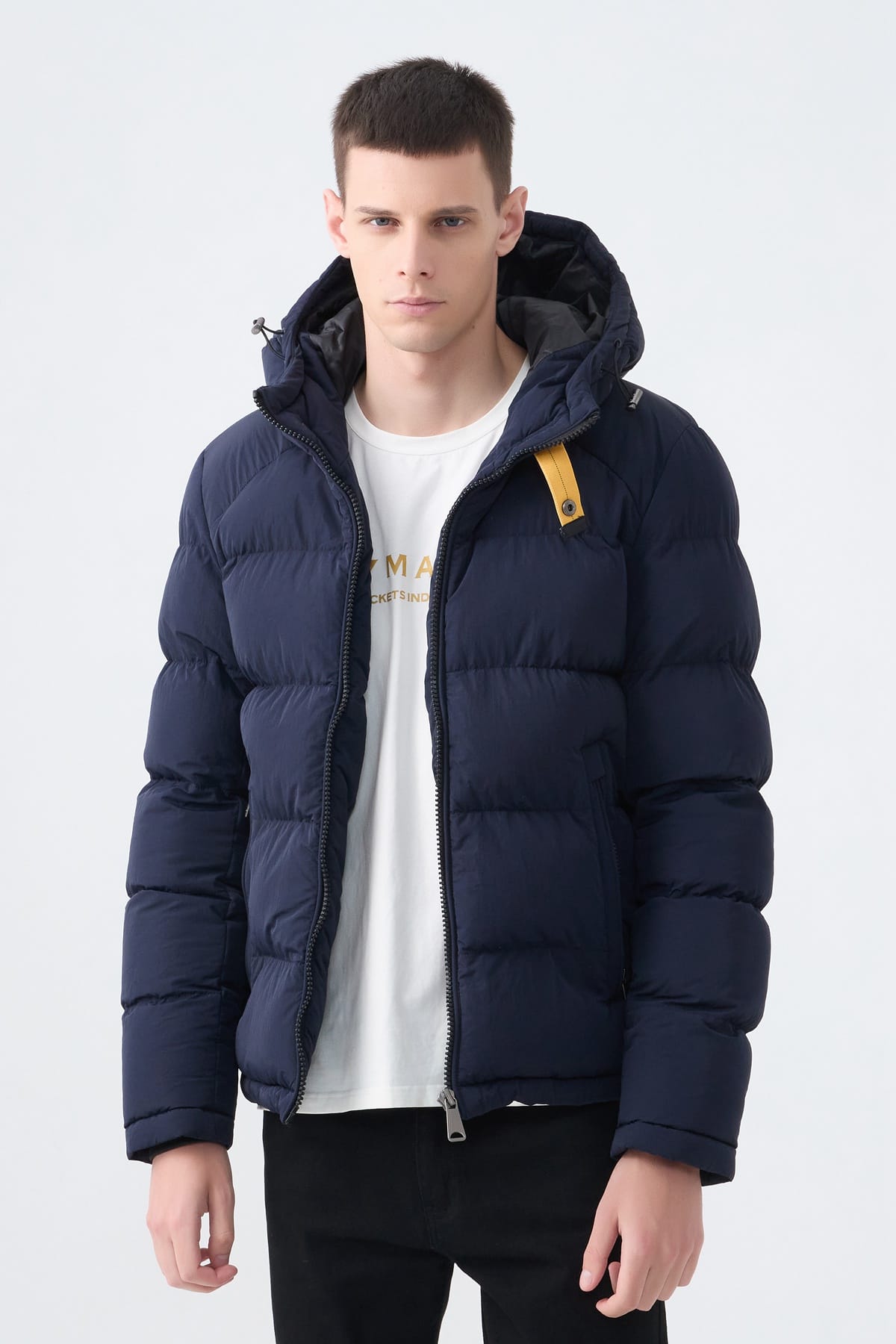 Heren Pufferjas met Hoge Kraag en Capuchon