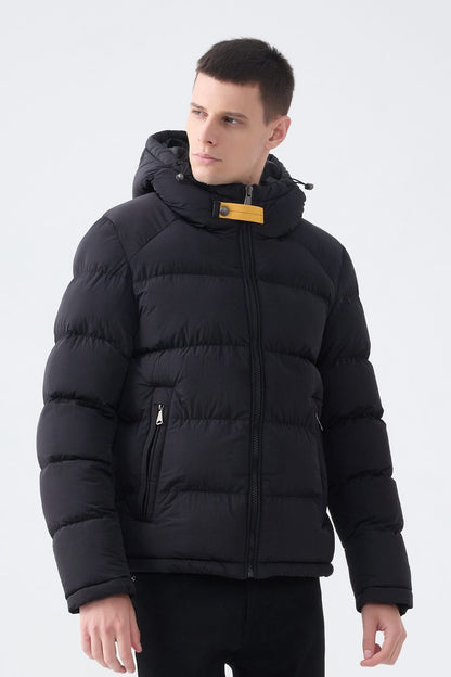 Heren Pufferjas met Hoge Kraag en Capuchon