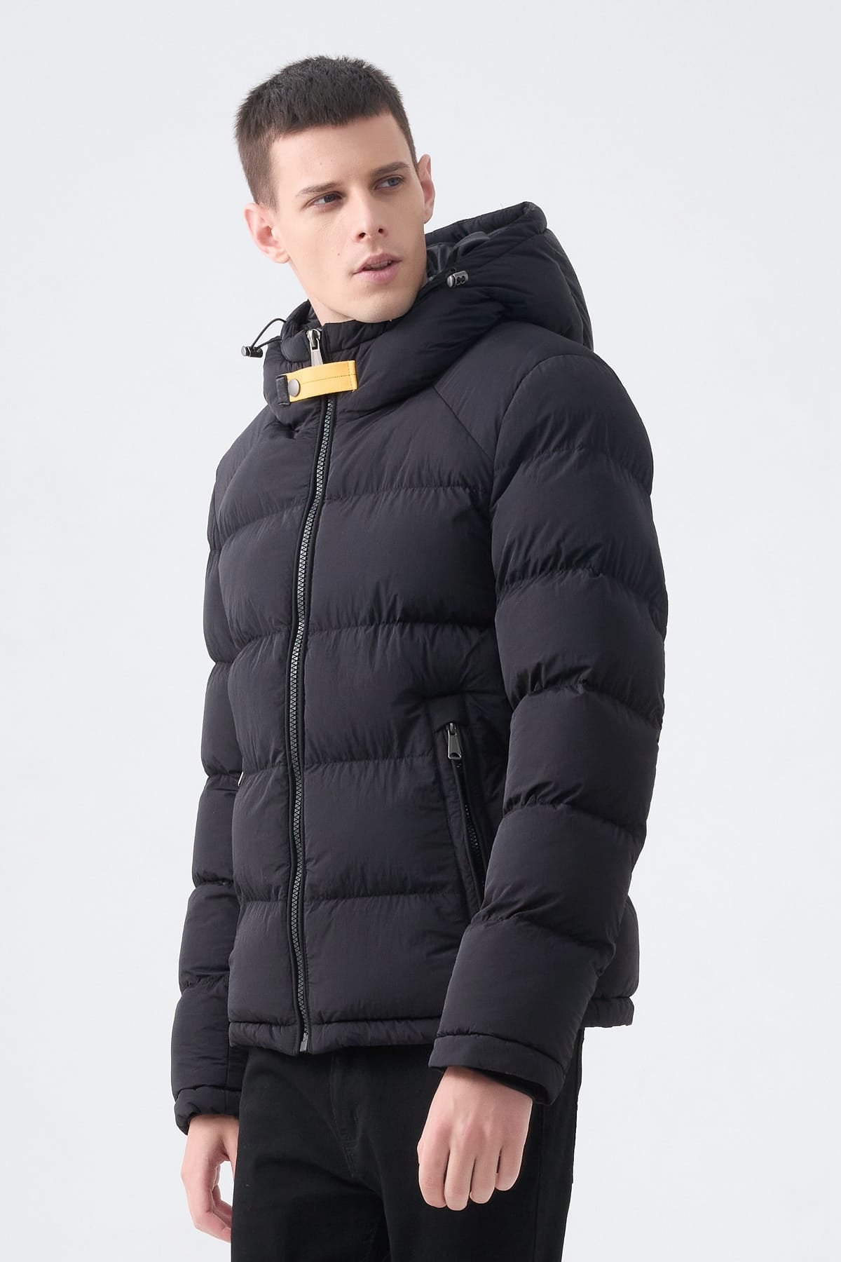 Heren Pufferjas met Hoge Kraag en Capuchon