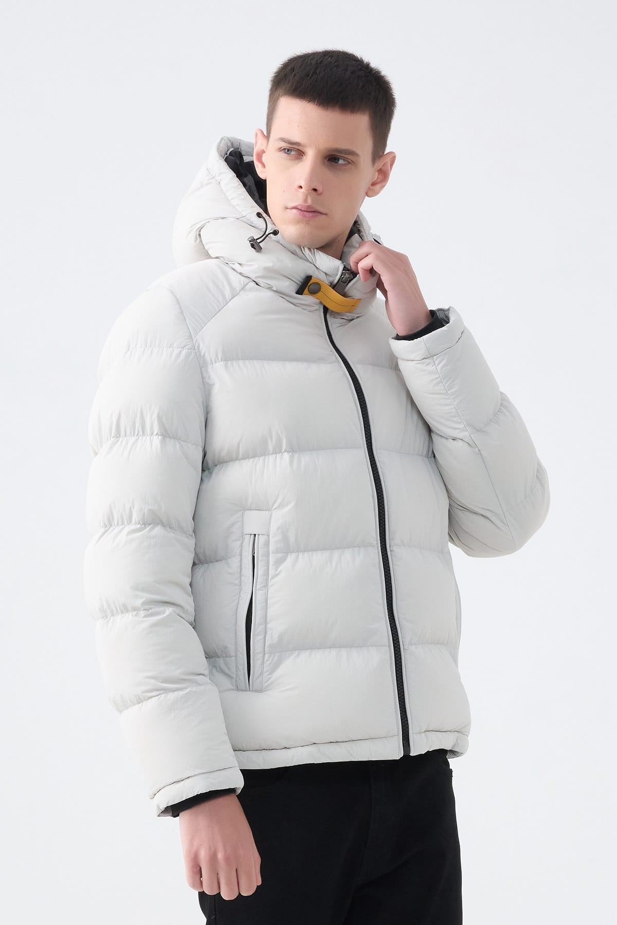 Heren Pufferjas met Hoge Kraag en Capuchon