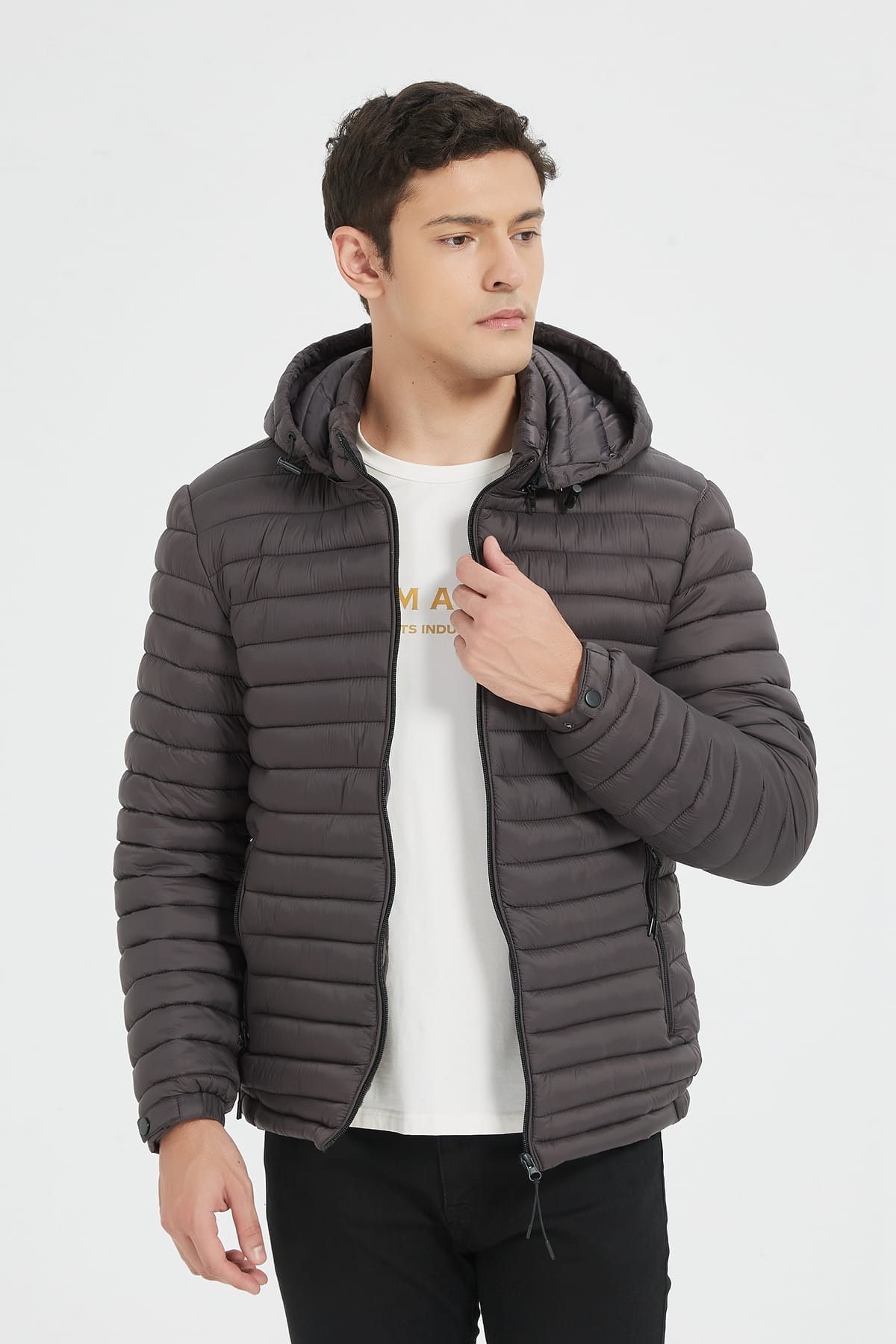 Heren Lichtgewicht Pufferjas met Capuchon