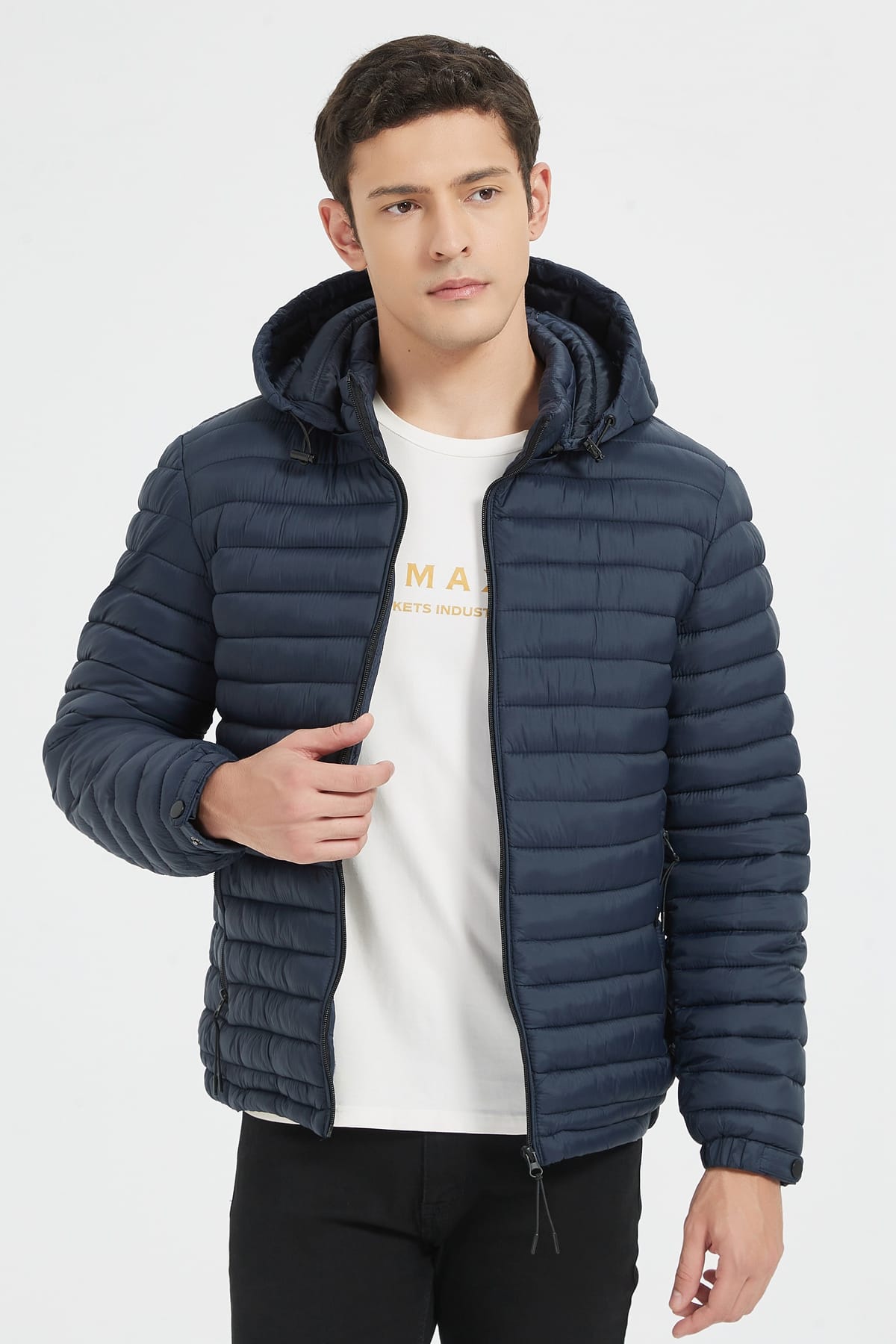 Heren Lichtgewicht Pufferjas met Capuchon