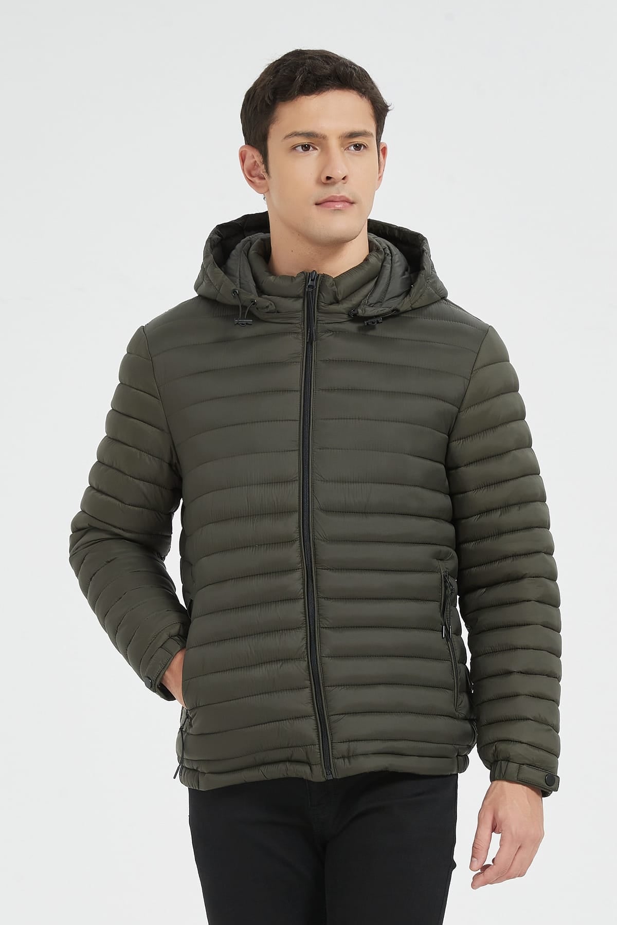 Heren Lichtgewicht Pufferjas met Capuchon