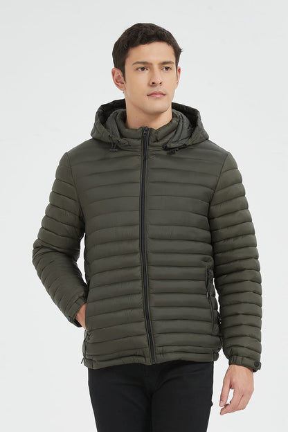 Heren Lichtgewicht Pufferjas met Capuchon