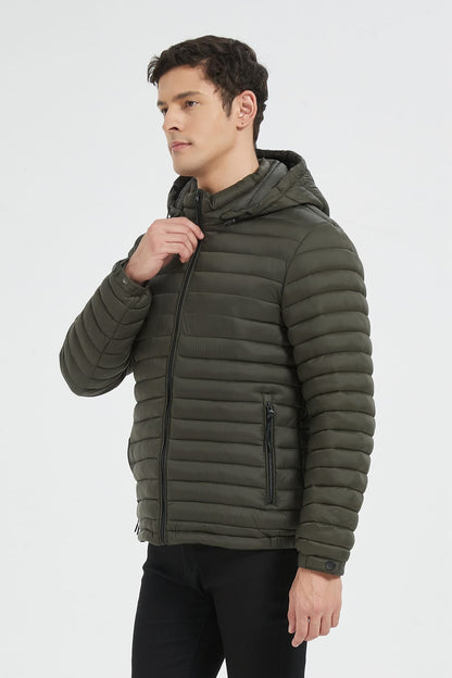 Heren Lichtgewicht Pufferjas met Capuchon