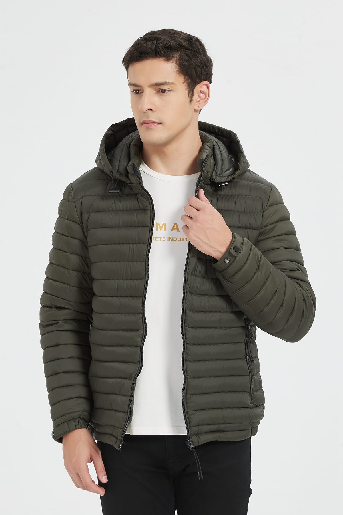 Heren Lichtgewicht Pufferjas met Capuchon