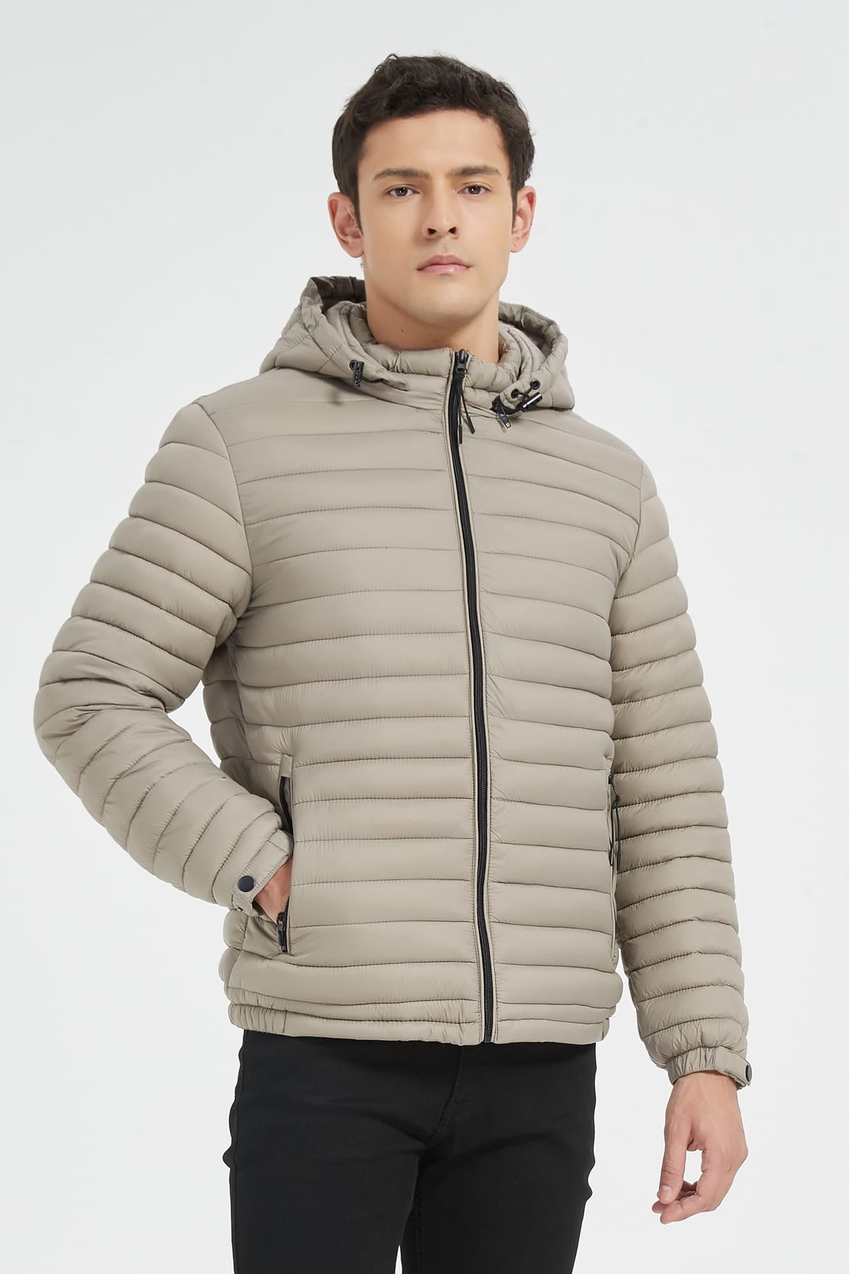 Heren Lichtgewicht Pufferjas met Capuchon