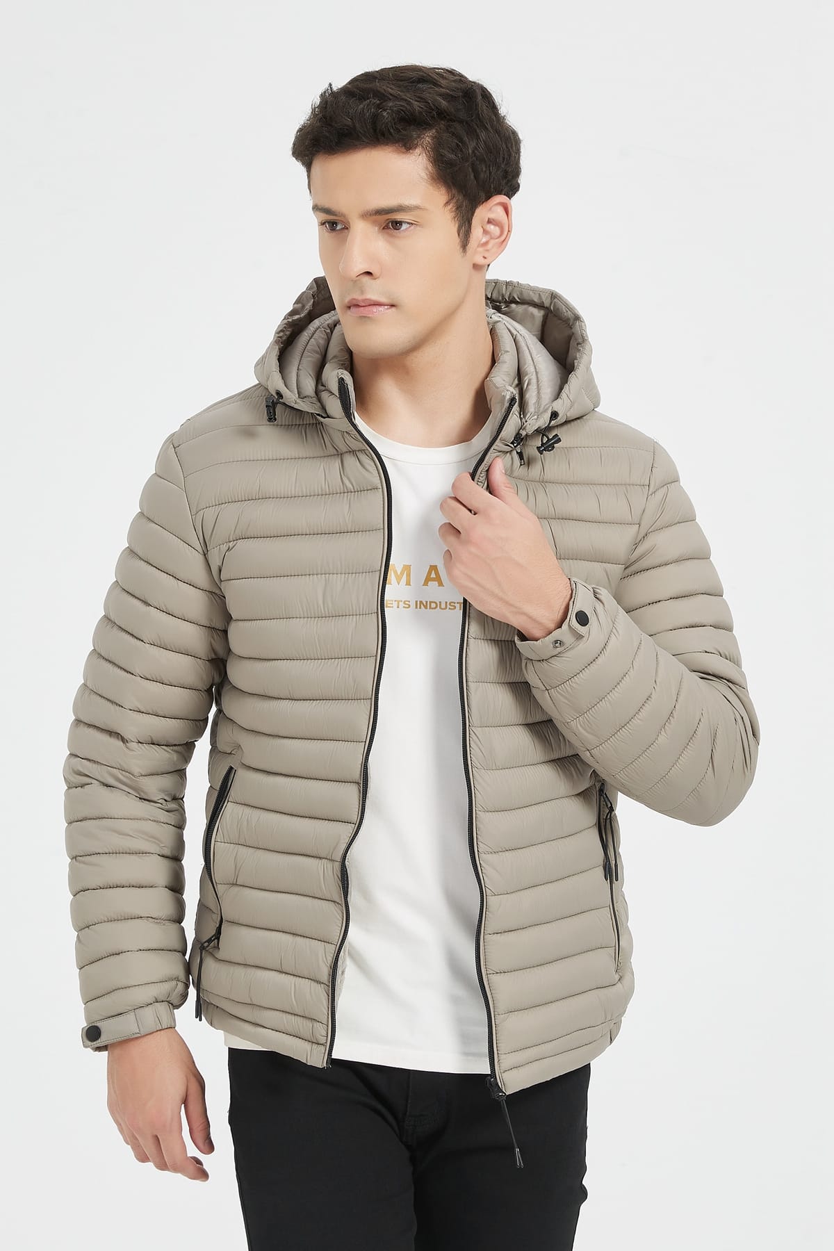 Heren Lichtgewicht Pufferjas met Capuchon