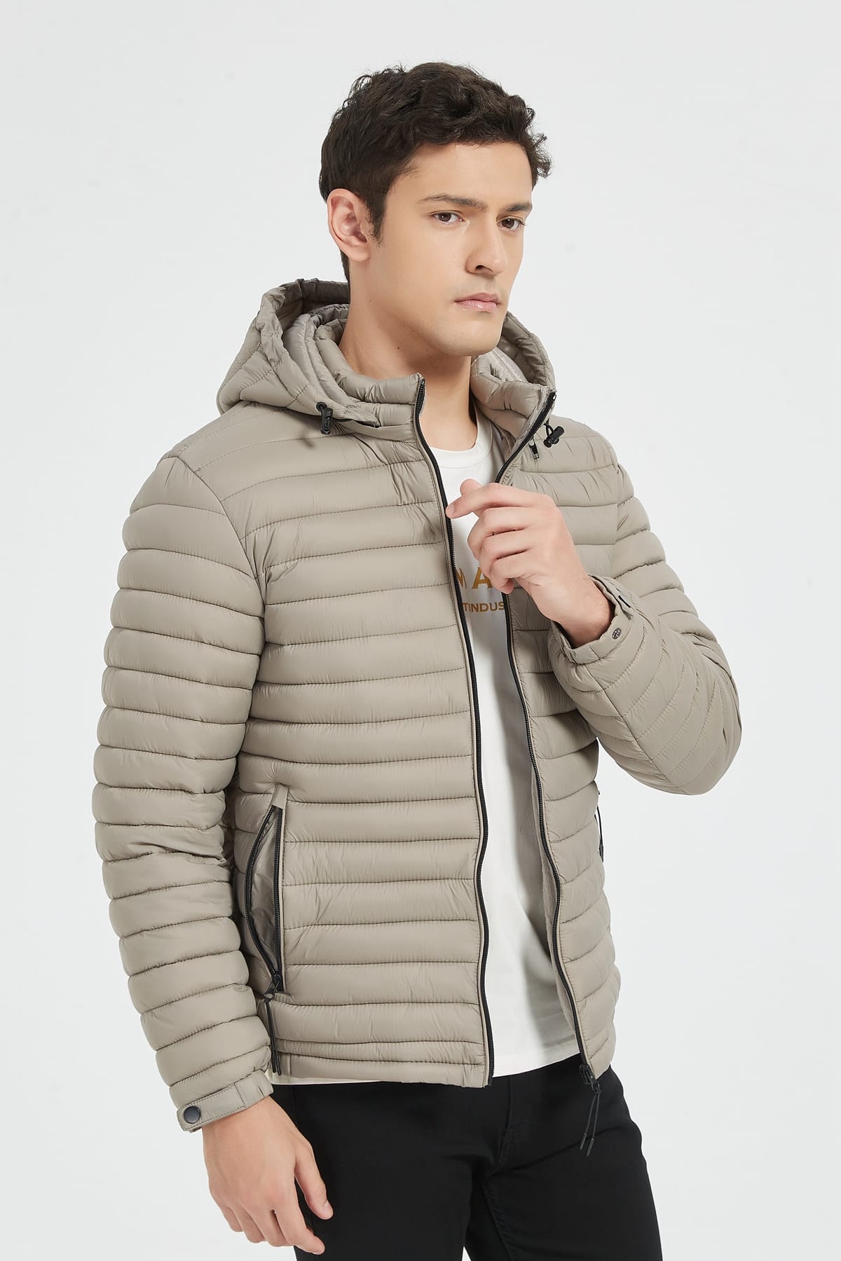 Heren Lichtgewicht Pufferjas met Capuchon