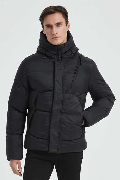 Heren Pufferjas met Capuchon en Borstzak