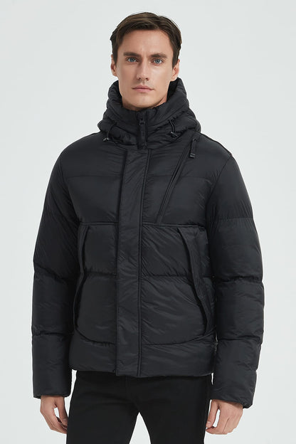 Heren Pufferjas met Capuchon en Borstzak