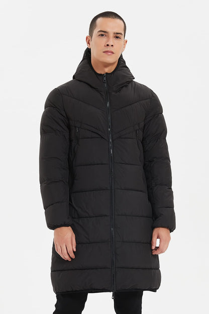 Heren Lange Pufferjas met Capuchon