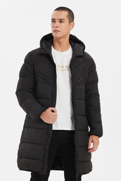 Heren Lange Pufferjas met Capuchon