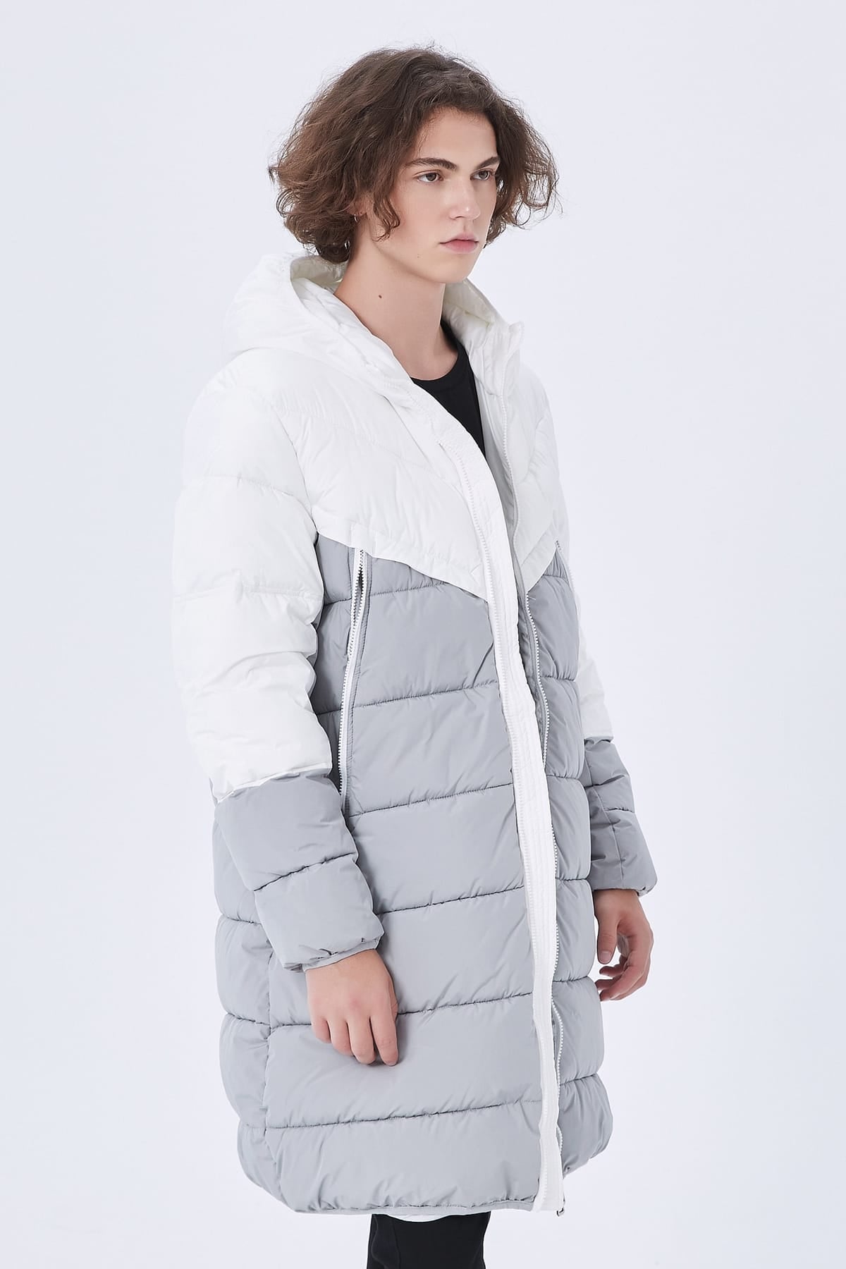 Heren Lange Pufferjas met Capuchon