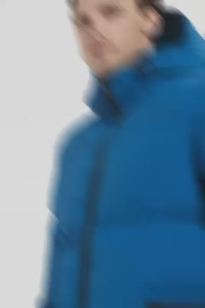 Heren Pufferjas met Capuchon en Arm Patch blauw